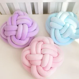 Braid Pillow Throw Cushion Solid Color Soft Baby Cot Sofa Decoration Kids Bedroom Decor Pillow