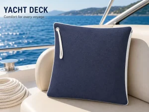 Breathable 3D Mesh Filling Durable Canvas Cover Outdoor Decorative Cushion Marine Boat Yacht Throw Pillow
