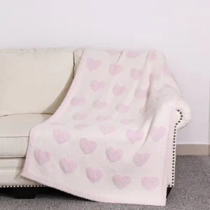 Breathable 736g 40*60” Jacquard Throws Knitted Blanket for Home Textile Supply