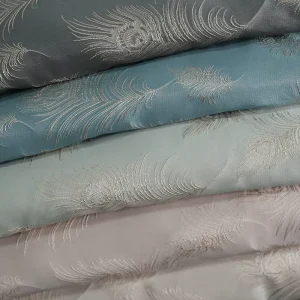 Breathable Anti-Pill Woven Jacquard Polyester Fabric for Girls Dresses Skirts & Sofa Use