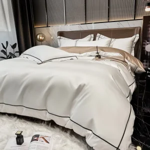 Breathable Anti Wrinkle Cool Feeling Guest Inn Apartment Multi Sizes Soft Duvet Bed Linen Set Tencel Lyocell Bedding