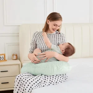 Breathable Breast Feeding Pillow and Positioner with Removable Cover for More Support