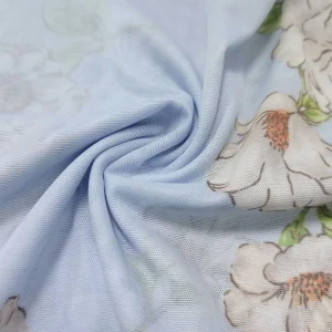 Breathable Floral Design Spandex Polyester Knitted Mesh Fabric Lightweight Durable Printed Cloth Clothing Bedding