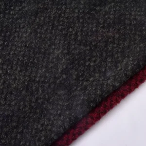 Breathable Grid Black Patterned Coarse Woolen Fabric for Men and Women Outerwear Set