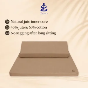 Breathable Hemp Cotton Portable Crescent Zafu Pillow Mat