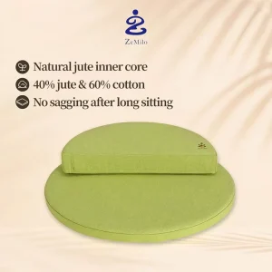 Breathable Hemp Cotton Round Circular Meditation Cushion Set Floor Cushions Meditation