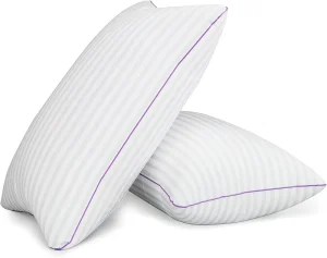 Breathable Hotel Collection Bed Pillows Queen Size Set of 2 for Sleeping Medium Soft Down Alternative Microfiber Filled