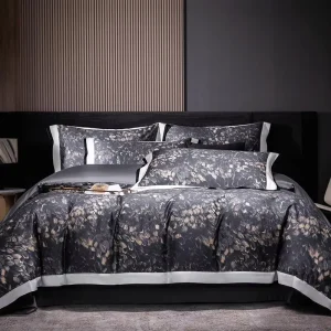 Breathable Ice Cooling Eco-Friendly Organic Luxury 100% Cotton Therapy Reversible Fitted Sheet Set Four-Piece Bedding Set