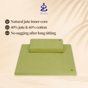 Breathable Linen Cotton Square Meditation Pillow with Glue Free Formaldehyde Free Core