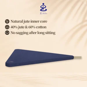 Breathable Linen Cotton Triangular Geometry Meditation Floor Cushion with Removable Washable Cover