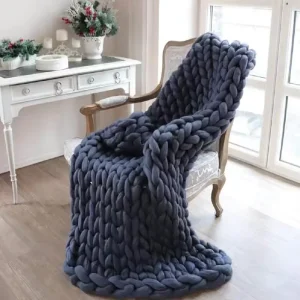 Breathable Modern Nature Soft Thick Handmade Chunky Knit Throw Cotton for Blanket Four Seasons Use
