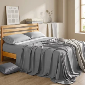 Breathable Moisture Wicking Skin Friendly Summer Cool Washable Four Piece Bed Set Tencel Bedding Sheet and Duvet Cover Set