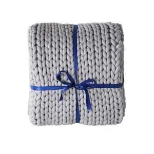 Breathable Nature Warm Thick Heavy Knit Chunky Cotton Knitted Weighted Blanket for Winter