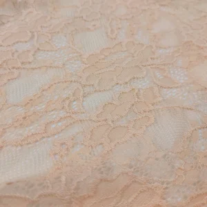 Breathable Nylon Spandex Elastic Lace Fabric Wave Edge Medium Weight 150g/m
