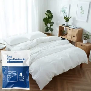Breathable Protective Bed Cover Set Disposable Full Bedding 4pcs Kit