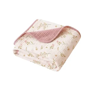 Breathable Pure Cotton Muslin Swaddle Blankets Eco friendly Nursery Blankets 3D Texture Multi layer Baby Crepe Quilt