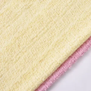 Breathable Soft Pastel Tweed Fabric Textured Woven Material for Spring Dresses and Handmade Accessories