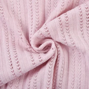Breathable Stretch Pink 70% Polyester 30% Cotton Knitted Medium Weight Fabrics for Women & Girls Garment
