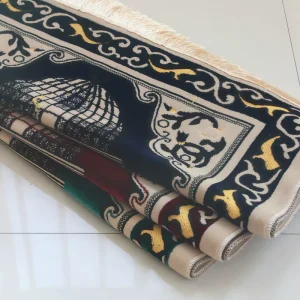 Breathable Wool like Washable Non slip Floral Pattern Muslim Prayer Mat 70x110cm Daily Religious Use