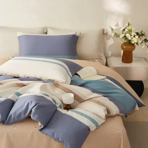 Breathable Wrinkle resistant 100% Cotton Fresh Botanical Print Cotton Duvet Cover Set for Couples Bedding Set