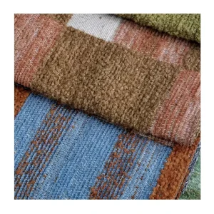 Breathable Yarn Dyed Jacquard Fabric 100% Polyester Sofa Seat Upholstery Fabric for Bedding