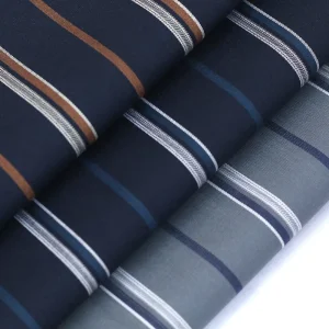 Breathable Yarn Dyed Wrinkle Free Bamboo Stretch Striped Fabric for Men’s Business Shirt