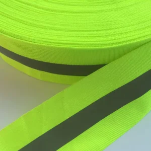Bright Reflective Strip Fluorescent Yellow Green Reflective Polyester Webbing Tape Ribbon Stripe Trim for Bags Shoes Clothes