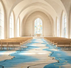 Broadloom Tufted Hotel Floor Carpet 4m Action Back Nylon Stain Resistant OEM ODM Custom Hotel Lobby Ballroom