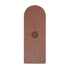 Brown PU Natural Rubber Yoga Mat 8mm Non slip Wear resistant Shock absorbing Sports Dance Fitness Luxury Home Use