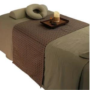 Brown Retro Style Plaid Design Bed Runner Modern Checkerboard Plaid Repeating Pattern Washable Table Runners