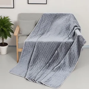 Brown Velvet Fleece Surface 100% Poly Filled Quilted Shawl Sofa Cover Decorative Blanket Solid European Style Warm All-Season