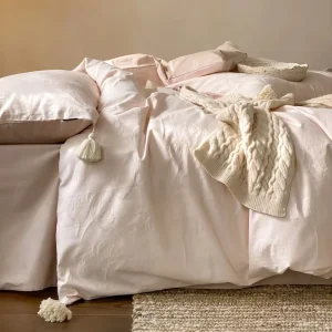 Brushed 100% Cotton 4-Piece Comforter Set Jacquard Minimalist Breathable Soft Organic Wrinkle-Resistant