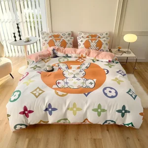 Brushed Cotton 4 In 1 Bedding Set King Size Duvet Cover Bed Sheet Bedding Set
