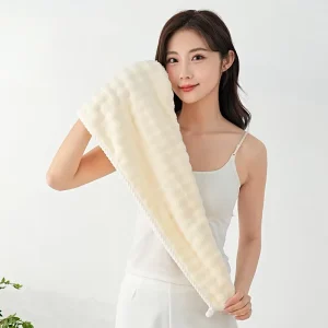 Bubble Coral Fleece Hair Towel Turban Wrap Quick Dry High Absorbent Soft Durable Bath Shower Head Towel