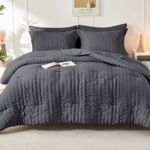 Bubble Gauze Four Season Luxury Bedding 7 Piece Set Breathable Polyester Comforter Bed Sheet