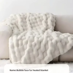 Bubble Plush Heating Blanket Polyester Fiber 150W Electric Blanket Safe and Washable