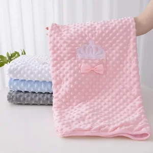 Bubble Velvet Double Baby Children’s Blanket Newborn All Season Solid Color 100x75cm Cotton Fabric Custom Color Bed Sleeping
