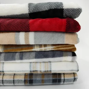 Buffalo Plaid Flannel Fabric Checkered Fleece Textile for Blankets Clothing Apparel Pajamas Pet Beds Home Decor