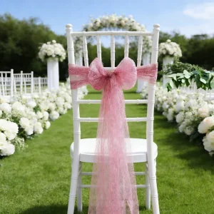 Bulk 40*275cm Organza Chair Bow Sash Décor Bows Sashes for Wedding Reception Events Banquets Decoration