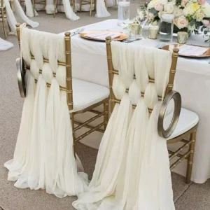 Bulk Chiffon Wedding Banquet Chair Sash Covers for Party Decorations