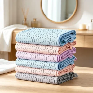 Bulk Lightweight Microfiber Cloth Towel for Quick Dry Glass Cleaning in Kitchen