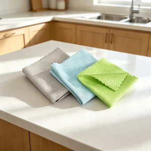 Bulk Microfiber Fish Scale Cloth Quick Dry Scratch Free Reusable for Glass Dish Kitchen Cleaning