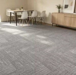 Bulk Order Modular Carpet Squares PVC Back PET Cushioned Acoustic Hotel FF&E Commercial Renovator Floor Tile