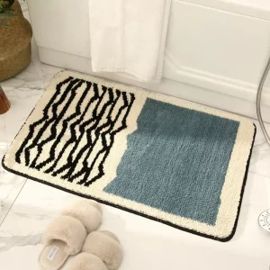Bulk Order Quickly Absorbent Flocking Microfiber Door Mat Tufted Shower Foot Mat Rug with Logo