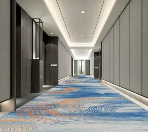 Bulk Resale Stockist Wall to Wall Nylon Carpet Fire Resistant Easy Clean Custom Artwork Free Sample for Hotel Project