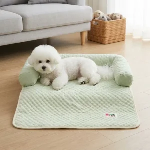 Bulk Supplier Summer Ice Silk Pet Cooling Mat Breathable Dog Bed with Pillow for Small Medium Dogs Cat Nest Sofa Pad