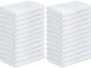 Bulk White Hotel Terry Hand Towels 100% Ring Spun Cotton Highly Absorbent Quick Dry Washable Spa Salon Gym Towels Custom Logo
