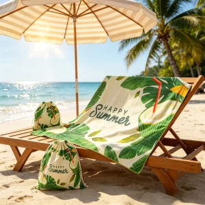 Bulk with Custom Microfiber Sand Free Beach Towels Soft Skin Friendly Towel Double Side Digital Print Beach Towel Bag