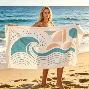 Bulk with Personalized Microfiber Beach Pool Bath Towel Sand Free Absorb Water Microfiber Beach Towel with Custom Logo