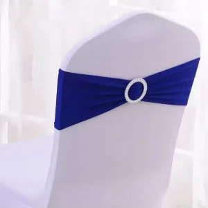 Burgundy Spandex Chair Cover Sashes for Home Use or Wedding Events Parties Table Decoration with Rose Bow Stretch